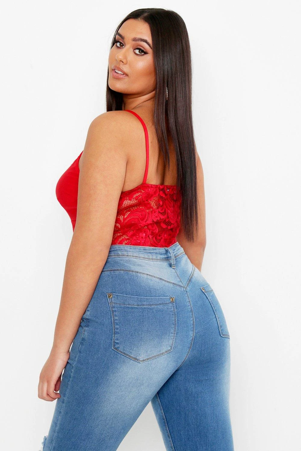 Plus Body Aus Satin Und Spitze 4 Plus Body Aus Satin Und Spitze – Bild 2