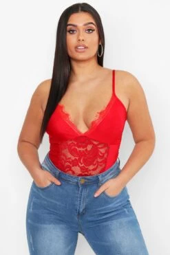 Plus Body Aus Satin Und Spitze 9 Plus Body Aus Satin Und Spitze -Plus Jane Stil Geschaft pzz75789 red xl 3
