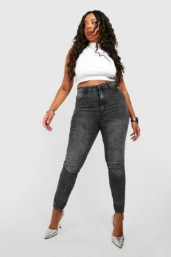 Plus Jeggings Mit Acid-Waschung 8 Plus Jeggings Mit Acid-Waschung -Plus Jane Stil Geschaft pzz77727 grey xl 2