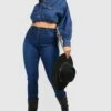 Plus Power Stretch Jeans Mit Super Hohem Bund -Plus Jane Stil Geschaft pzz78680 mid20blue xl