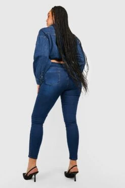 Plus Power Stretch Jeans Mit Super Hohem Bund -Plus Jane Stil Geschaft pzz78680 mid20blue xl 1