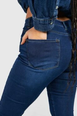 Plus Power Stretch Jeans Mit Super Hohem Bund -Plus Jane Stil Geschaft pzz78680 mid20blue xl 3