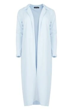 Plus Duster-Mantel Aus Crepestoff -Plus Jane Stil Geschaft pzz82609 baby20blue xl 2