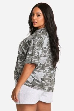 Plus Oversize Camouflage T-Shirt 7 Plus Oversize Camouflage T-Shirt -Plus Jane Stil Geschaft pzz94597 multi xl 1
